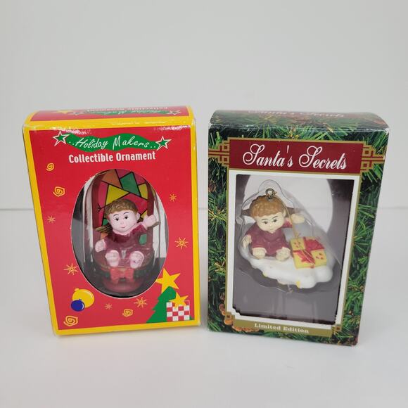 2 Cherub Angel Christmas Ornaments Christian Religious Ornaments - Picture 1 of 4